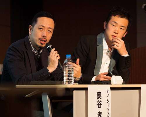 オイシックス執行役員の奥谷孝司氏(左)、フラクタ代表取締役の河野貴伸氏